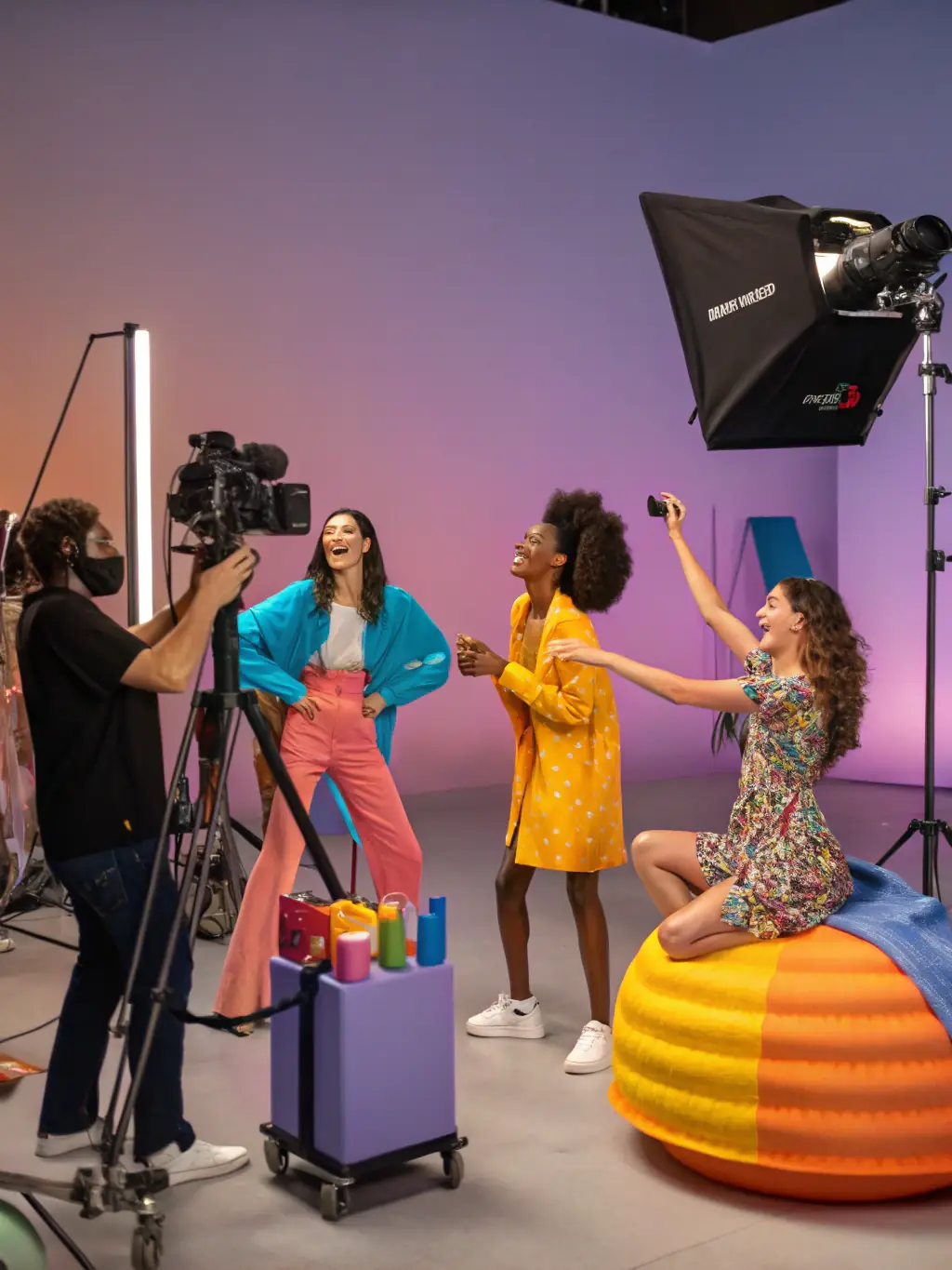 A collage of successful international marketing campaigns designed by Exwest, featuring diverse models and culturally relevant imagery across various media platforms.