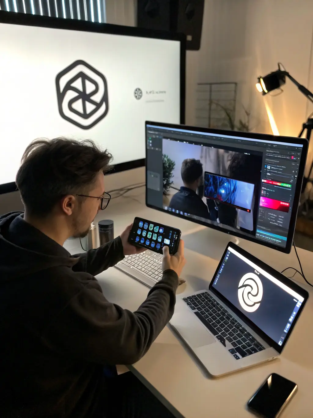 A digitally enhanced image showing a brand logo evolving from its original form to a culturally adapted version, with subtle changes in color and design elements.