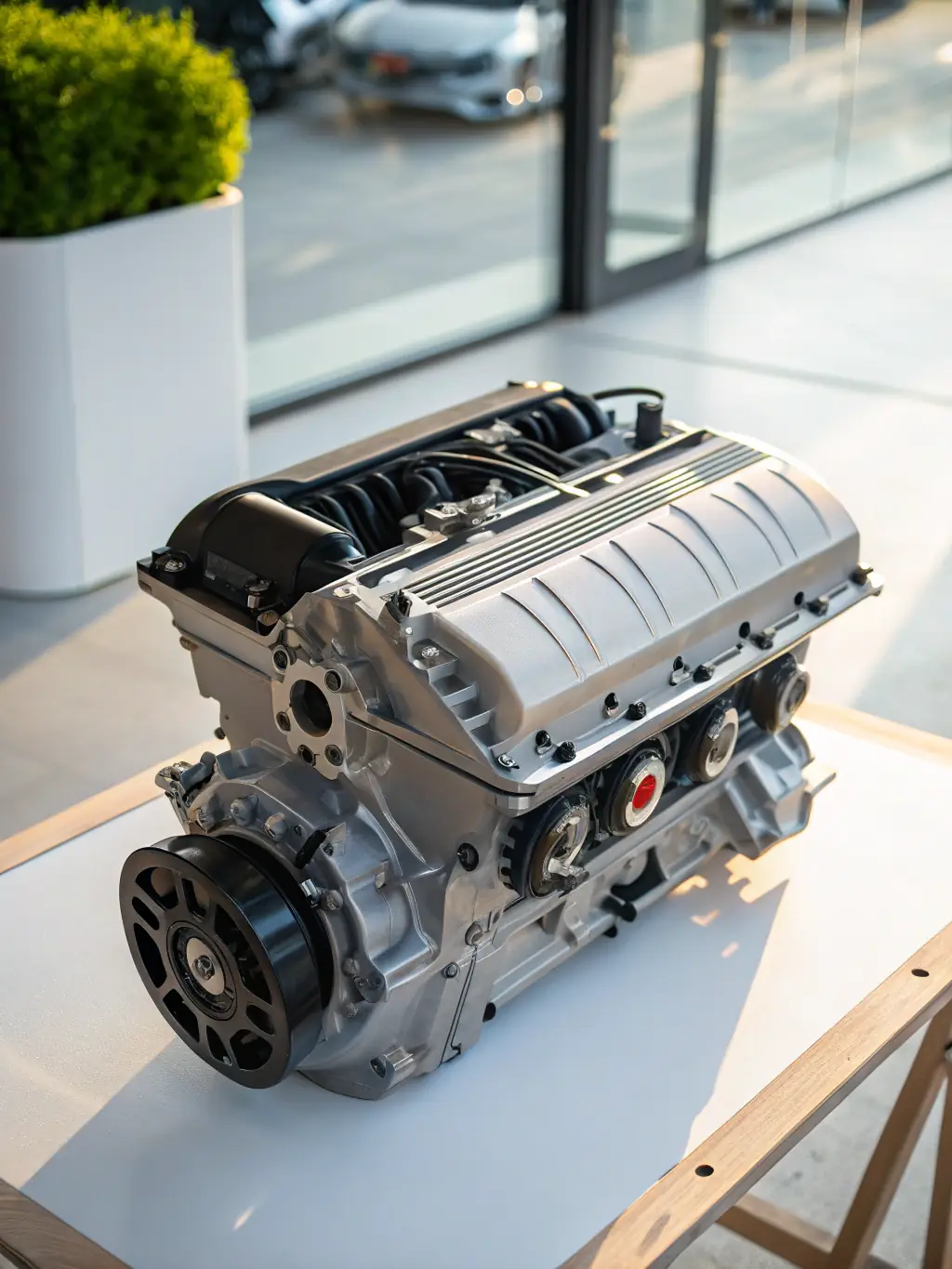 A focused image representing Exwest's automotive parts expertise, such as a close-up of high-quality auto parts or a successful distribution network.